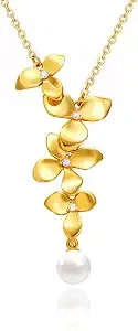 Cicy Bell Flower Necklace For Women 18k Gold Plated Pendant Necklace