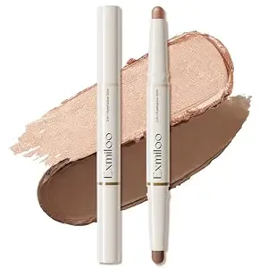 Exmiloo Cream Eyeshadow Stick, Taupe Matte & Rose Gold Shimmer Duo