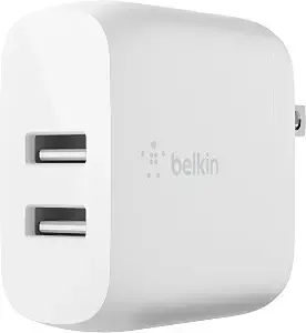 Belkin 24w Dual Port Usb Charger Block, Fast Charging For Travel
