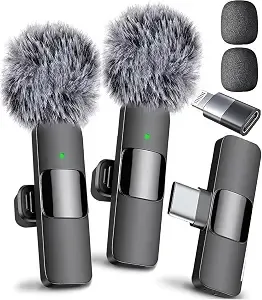 Mini Mic Pro (Latest Model – #1 Microphone For Iphone & Android, Wireless Mini Microphone, Clear Voice, Noise Cancelling, Lavalier Mic For Tiktok, Youtube & Interviews