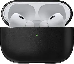 Nomad Airpods Pro 2 Case In Black Horween Leather, Airpods Pro 2nd Gen Case Cover, Compatible With Airpods Pro Case 1st Gen And 2nd, Case Cover, Qi And Magsafe Charging Compatible