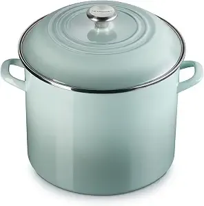 Le Creuset Enamel On Steel Traditional Stockpot, 16 Qt., Sea Salt