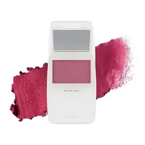 Entropy Makeup Slide-Up Dough Cheek Blush, Jelly Texture Cream Blush Compact, Buildable Cheek Color, Soft Matte And Glossy Finish, Mirror Compact - Grape Signal 0.14 Oz