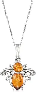 Ross-Simons Bumblebee Pendant Necklace In Sterling Silver