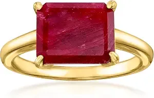 Ross-Simons 4.20 Carat Ruby East-West Ring In 18kt Gold Over Sterling