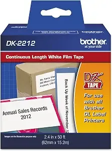 Brother Dk-2212 Continuous Length Film Label Roll (2-3/7" Wide) - Retail Packaging