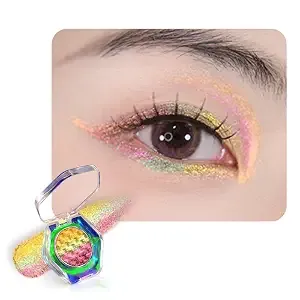 Chameleon Eyeshadow Rainbow Eye Shadow, Multichrome Face Highlight, Color Shifting Pigment, Metallic Glitter Sparkle Eyeshadow, Long Lasting Highlighter For Eyes & Face-01