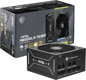 Msi Mag a650gls pcie5, Fully Modular Compact Gaming 650w Power Supply, 80+ Gold, Atx 3.1 & Pcie 5.1 Ready, Native Dual-Color 12v-2x6 Embossed Jacket Cables, Low-Noise, 10 Year Warranty