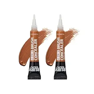 Ruby Kisses 4-In-1 Concealer, Color Corrector, Contour & Highlight, Full Coverage Natural Finish Covers Under Eye Circles & Blemishes, Hydrating & Long Lasting Formula (Cappuccino, 2 Pack)
