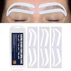 12pairs Airbrush Eyebrow Shaping Stickers Stencils Shape Tape Disposable