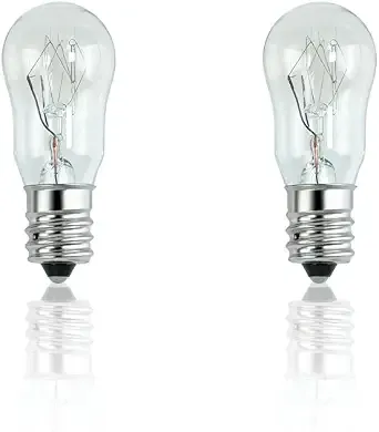 2-Pack we05x20431 Dryer Drum Light Bulb Replacement 10w 120v e12 Base