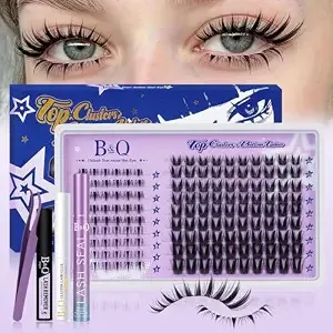 B&Q Bunny Lash Clusters Kit With Bottom Lashes Clusters With Spikes C Curl