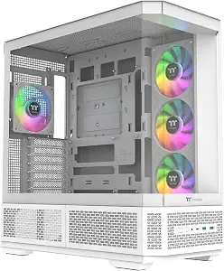 Thermaltake View 370 Tg Argb Mid Tower; 1x360mm & 1x120 Argb Pwm Fans Included; 360mm Rad Support; 420mm Gpu Clearance; Hidden Connector Support (Atx/Matx); Vertical Gpu Support;Snow; Ca-11n-00m6wn-00