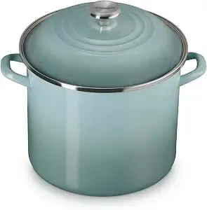 Le Creuset Enamel On Steel Traditional Stockpot, 12 Qt., Sea Salt