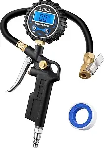 Astroai Digital Tire Pressure Gauge With Inflator 3-250 Psi Fits 1/4" Npt