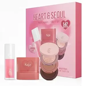 Kaja Heart & Seoul Best Of Kaja Eye Cheek Lip Set, 3 Piece Makeup Gift Set