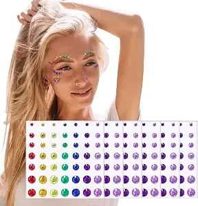 Wehhbtye 6 Sets Rainbow Face Gems, Self Adhesive Pride Festival Face Jewels With 7 Colors, Glitter Crystal Body Jewels Stickers For Lgbt Makeup Costume Party Accessories Craft Diy Decorations