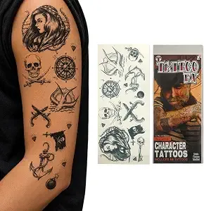 Tinsley Transfers Pirate Buccaneer Temporary Tattoo Kit, Standard