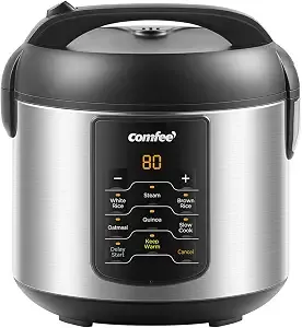 Comfee' Rice Cooker With 6 Functions, 4-Cups Uncooked Rice
