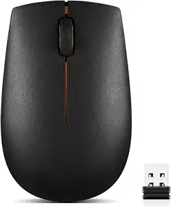 Lenovo 300 Wireless Mouse, Black, Computer Mouse For Pc And Laptop With Windows, Ambidextrous Design, 2.4 Ghz Nano Usb Receiver, 12 Month Battery Life