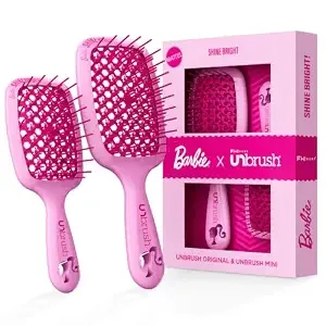 Fhi Heat Unbrush Barbie Detangling Brush Duo - Shine Bright - Pink