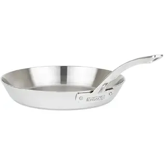 Viking Contemporary 3-Ply Frying Pan, 12 Inch Stainless Steel Kitchen Cookware, Silver