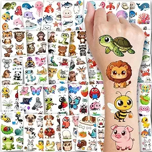 Charlent Animals Temporary Tattoos For Kids, 36 Sheets