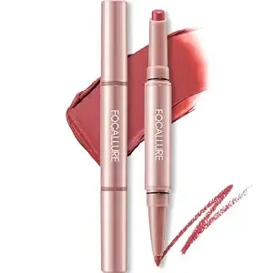 Focallure 2‑In‑1 Lip Liner & Lipstick, Non‑Drying Blur Matte Red Lip Pen