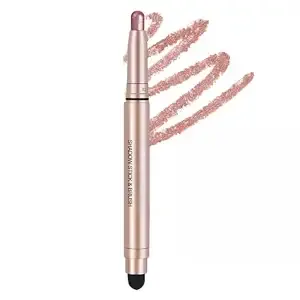 Eyeshadow Stick Long-Lasting Cream Shimmer Finish Easy Apply With Built-In Smudger Blendable Orange