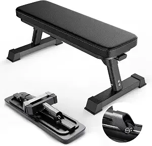 Finer Form Foldable Flat Weight Bench For Home Gym, 1,000 Lb Capacity