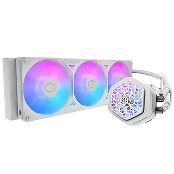 Cooler Master Atmos Ii 360 Vrm Aio Liquid Cpu Cooler, Vrm Fan, Argb White
