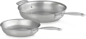 Le Creuset Stainless Steel Classic 3-Ply Set Of 2 Fry Pan Set, 9.5" And 11"