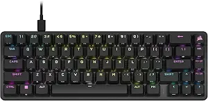 Corsair k65 Pro Mini Rgb 65% Optical-Mechanical Wired Gaming Keyboard - Opx Switches - Pbt Double-Shot Keycaps - Icue Compatible - Qwerty Na Layout - Black