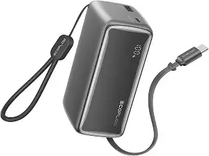 Ef Ecoflow Rapid 45w Power Bank 10000mah Portable Charger With Built-In Usb C 2.3ft Cable And Usb C&A Port Travel Essential Battery Bank With Digital Display For Iphone 17/16 Series, Galaxy, Ipad