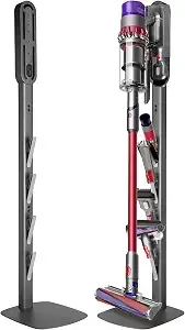 Haturi Vacuum Stand For Dyson gen5 v16 v15 v12 Detect v11 v10 v8 v7 v6, Vacuum Holder And Metal Storage Bracket Standing Dock With Hidden Cord Design For Dyson Handheld Cordless Vacuum Cleaners