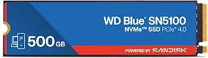 Wd Blue sn5100 500gb Nvme Ssd - M.2 2280, Pcie Gen 4.0, Internal Solid State Drive - Read Speeds Up To 6,600mb/S, Upgrade Storage For Pc/Laptops - wds500g5b0e