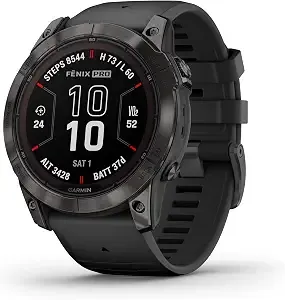 Garmin FēNix 7x Pro Sapphire Solar, Multisport Gps Smartwatch, Built-In Flashlight, Solar Charging Capability, Black