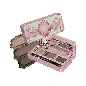Flower Knows Midsummer Fairytales Eyebrow Palette,3 Color Eye Brow Powder Palette Waterproof Long-Lasting Brow Filler&Definer,Easy Blend,Light Brown Natural With Brush,0.14 Oz(02 Cold Brew Tawny)