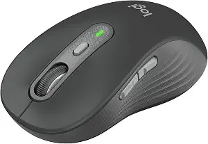 Logitech Signature Plus m750 L Wireless Mouse - For Large Hands, Smartwheel, Bluetooth, Multi Device, 24-Month Battery, Silent Clicks, Customizable Side Buttons, Contoured Shape - Graphite