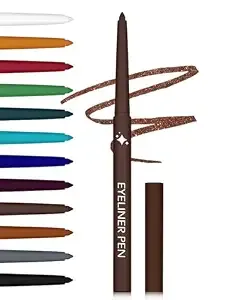 Brown Glitter Eyeliner Pencil, Metallic Sparkle Gel Eyeliner Long-Lasting