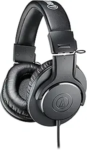 Audio-Technica Ath-m20x Professional Studio Monitor Headphones, Black
