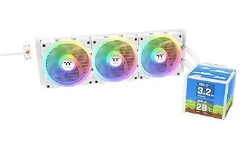 Thermaltake Minecube 360 Ultra Cpu Liquid Cooler; Intel/Amd Compatible; 3x120mm 500~2000rpm Swafan Ex Argb;Magforce 2.0. 4x 3.95 Tft Lcd Screens; Swappable Fan Blades; Snow; Cl-w482-pl12sw-A