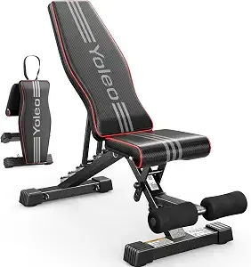 Yoleo Adjustable Weight Bench, Astm-Certified 827lbs