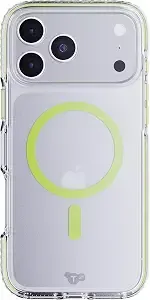tech21 Evocrystal Magsafe Case For Iphone 17 And 18 Pro Max – Green, Glow-In-The-Dark Magsafe - 16ft Multi-Drop Protection With Flexshock - Anti-Yellow Uv Resistance
