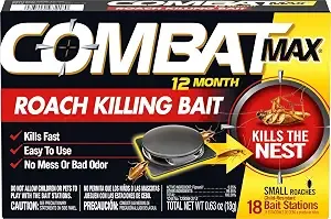 Combat Max 12 Month Roach Killing Bait, Small Roaches, Kill Nest, 18 Count