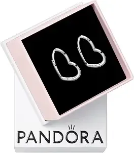 Pandora Asymmetrical Heart Hoop Earrings