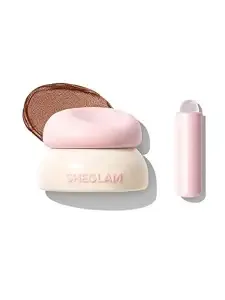 Sheglam Bounce Putty Pocket Lip Pot Velvet Matte Lip Gloss Soft High Pigment Color Lip Stain With Brush-Biscotti Babe