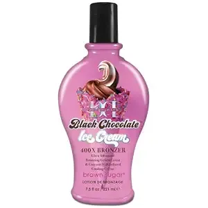 Brown Sugar Double Dark Black Chocolate Ice Cream 400x Tanning Lotion Advanced Bronzer Tanning Lotion - Indoor/Outdoor Tanning Formula, 7.5 Oz