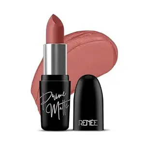 Renee Prime Matte Lipstick - Velvet Mauve, Lightweight & Long-Lasting Formula, Creamy Matte Finish, One Swipe Application, Non-Drying, Vitamin E Infused, 4.5gm