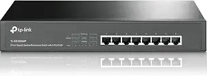 Tp-Link 8 Port Gigabit Poe Switch - 8 Poe+ Ports @126w - Plug & Play - Limited Lifetime Protection - Desktop/ Rackmount - Prioritized Power Supply - Sturdy Metal - Shielded Ports (Tl-sg1008mp)